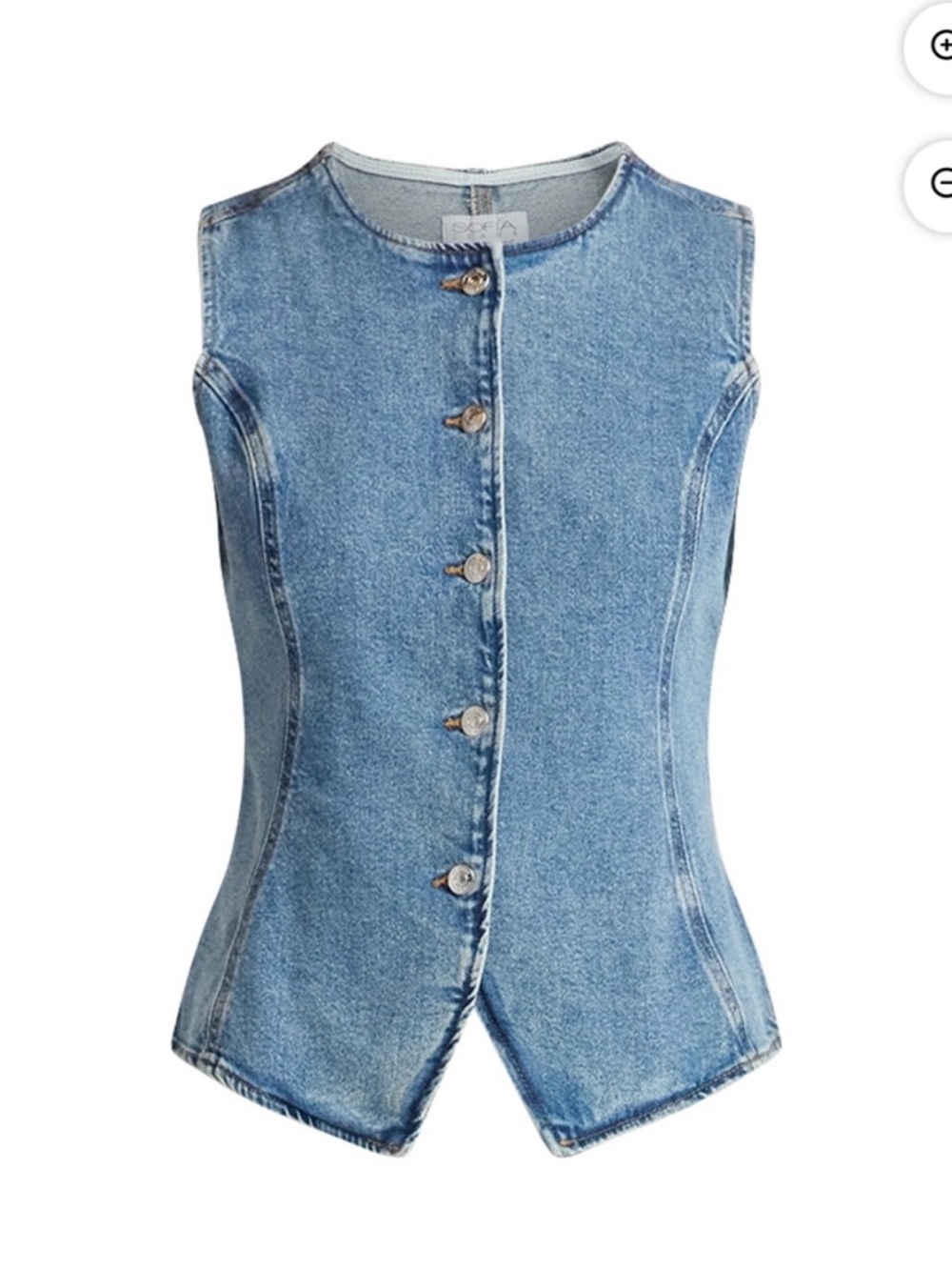Sofia by Sofia vergara scoop neck denim Button up vest M Nashville rodeo Texas